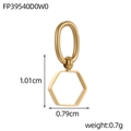 Golden hexagonal pendant charm with dimensions 1.01x0.79cm for DIY jewelry making - Gold Hexagon Earring Accessory (FP39540D0W0)
