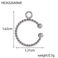 Silver twisted rope design jewelry finding with dimensions 1.62cm and 0.7g weight - Silver Twisted Rope Accessory (HE34226A0W0)