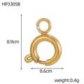Golden lobster clasp and jump ring for DIY jewelry making, size 0.9cm height 0.6cm width - Gold Spring Ring Clasp (HP3305B-18K)