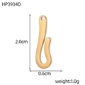 Golden lobster clasp and jump ring jewelry extender chain set for DIY bracelets - Gold U-Shaped Hook (HP3634B-18K)
