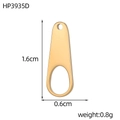 Golden teardrop metal jewelry connector with dual-hole design for DIY bracelets - Gold Teardrop Double Hole Accessory (HP3935D-14K)
