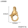 Golden lobster clasp accessory with 0.93cm height for DIY jewelry making and repair - Gold Lobster Clasp Accessory (LX0908D-14K)