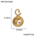 Golden spherical pendant charm with silver inlay and lobster clasp link for DIY jewelry - Gold Geometric Ball Pendant (MP47691DW0-14K)