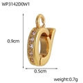 Golden lobster clasp extender chain charm with five bright zircons for jewelry making - Gold C-Shaped Micro Pendant (WP3142D0W1)