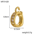 Golden alloy clasp with white cubic zirconia inlay for DIY jewelry making 1.04cm size - Gold Pave Micro Pendant (WP3142D--14K)