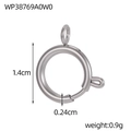 Silver spring ring clasp for jewelry making with 1.4cm outer diameter and 0.24cm thickness - Silver Spring Clasp Accessory (WP38769A0W0)