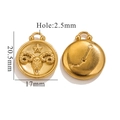 18K gold Aries zodiac pendant charms for jewelry making with dimension measurements - Aries / Gold
