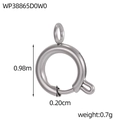 Silver stainless steel spring ring clasp for DIY jewelry bracelet and necklace making - Silver Spring Ring Parts (WP38865A0W0)
