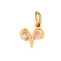 Polished gold Aries zodiac charm pendant for DIY necklace or bracelet jewelry making - Aries (Rose Gold)