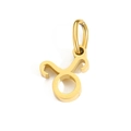 Detailed macro view of gold-plated Taurus zodiac charm for DIY jewelry necklace - Taurus / Gold
