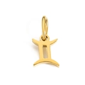 Polished gold-plated Gemini zodiac sign pendant with high-shine finish for DIY jewelry - Gemini / Gold