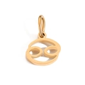 Polished gold-plated zodiac pendant featuring the classic Cancer astrological symbol - Cancer / Gold