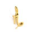 Detailed view of a gold Capricorn zodiac symbol pendant made of polished stainless steel - Capricorn