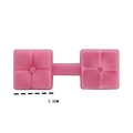 Detail of food-grade pink silicone fondant leaf mold with 2.5cm texture cavity - Four Petal Flower (2287)