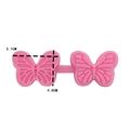 Detail view of pink silicone butterfly mold with size markers 5.1cm and 4.8cm - Pansy (2288)