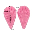 Macro view of food-grade pink silicone fondant mold featuring detailed leaf vein textures - Cosmos (2295)