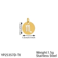 Golden Scorpio zodiac stainless steel hollow round pendant for jewelry making - Gold Hollow Round (YP25357D-TX) / Scorpio