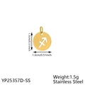 Golden stainless steel Sagittarius zodiac round pendant for DIY jewelry making charm - Gold Hollow Round (YP25357D-SS) / Sagittarius