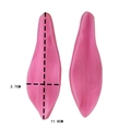 Detailed view of pink leaf silicone fondant molds with clear dimensions 11.8x3.7cm - Universal Style (3437)