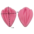 Pink silicone leaf vein fondant molds set for cake decorating, 3.6cm and 4.8cm sizes - Universal Style (3173)