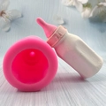 3D baby bottle silicone mold for cake fondant and chocolate on blue wooden surface - Baby Bottle Shape