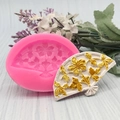 Siliconen mal in waaiervorm met bloemenpatroon voor Chinees bakken en DIY-decoratie - Chinese Vouwwaaier Stijl (QH6099) / Roze
