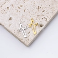 Pendaglio a croce con scritta Jesus in oro e argento per creazione gioielli - Oro / Stile Lettere Intagliate JESUS (Stile 1)