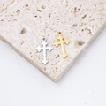 Ciondoli a croce vintage in acciaio inossidabile oro e argento per gioielli fai da te - Oro / Stile Bordo in Pizzo Vintage (Stile 2)