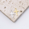Ciondoli a croce in acciaio inossidabile lucido oro e argento per gioielli DIY - Oro / Stile Lucido Semplice (Stile 4)