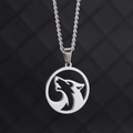 Collier rétro en acier inoxydable pour homme avec pendentif loup creux et chaîne corde - Loup Couleur Acier Chaîne Gourmette