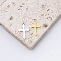 Ciondoli a croce in acciaio inossidabile lucido in oro e argento su pietra - Oro / Stile Lucido Pieno (Stile 5)