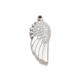 Polished silver stainless steel angel wing pendant charm for DIY jewelry making - Silver