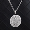 Ancient Egyptian Pharaoh coin pendant necklace with stainless steel twist chain for men - Steel Color Necklace