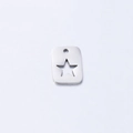 Polished silver stainless steel rectangular pendant with cutout star for DIY jewelry - Steel