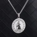 Sint-Christoffel hanger zilveren ketting van roestvrij staal voor reisbescherming - Staalkleur
