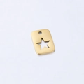 Golden stainless steel square charm with cutout star pendant for DIY jewelry making - Gold