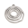 Polished silver stainless steel multi-ring pendant with layered concentric circles - Silver