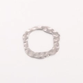 Irregular hammered silver wave pendant connector for DIY jewelry making - Silver