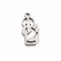 DIY silver Jesus pendant accessory in stainless steel with openwork silhouette design - Steel