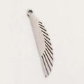 Minimalist wing-shaped stainless steel pendant with hollow lines and silver finish - Steel