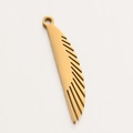 Polished gold-plated stainless steel wing charm pendant for jewelry making - Gold