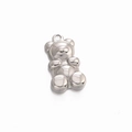 Polished silver stainless steel gummy bear pendant for DIY handmade necklaces - Silver