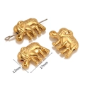 Vue détaillée des perles d'espacement éléphant dorées de 17mm avec double perçage - Éléphant Doré (DY1146-2)