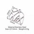 Ciondolo a forma di orso in acciaio inossidabile argento per gioielli 15x14mm - Orso Argentato(DY702-1)