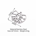 Pendaglio elefante geometrico traforato in acciaio inossidabile argento 16x15mm - Elefante Argentato(DY703-1)