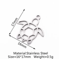 Ciondolo a tartaruga in acciaio inossidabile 16x17mm accessorio gioielli minimalista - Tartaruga Marina Argentata(DY704-1)