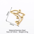 Ciondolo a forma di delfino dorato in acciaio inossidabile 16x19mm - Delfino Dorato(DY706-2)
