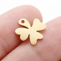 Polished golden four-leaf clover pendant accessory for necklaces and earrings - Clover Shape (DY761-2) / Gold