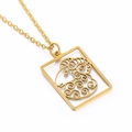 Gouden ram-sterrenbeeld ketting met vierkante hanger van roestvrij staal voor dames - Ram - 45 cm