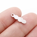 Silver wavy stainless steel pendant accessory for DIY jewelry making and necklaces - Wavy Long Strip (DY764-1)